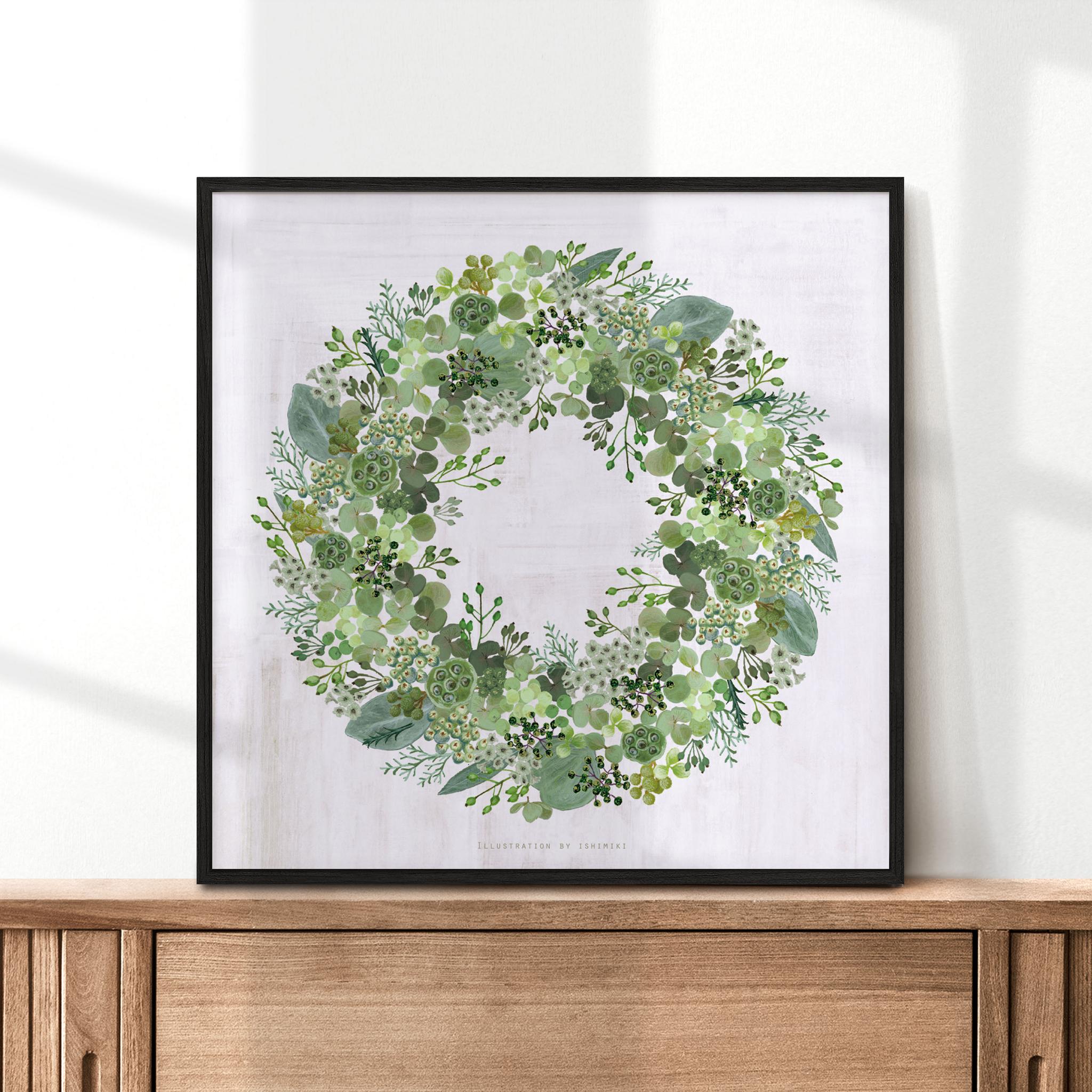 アナベルのグリーンリース【サイズは３種類】カードとポスター選べます | 4枚目