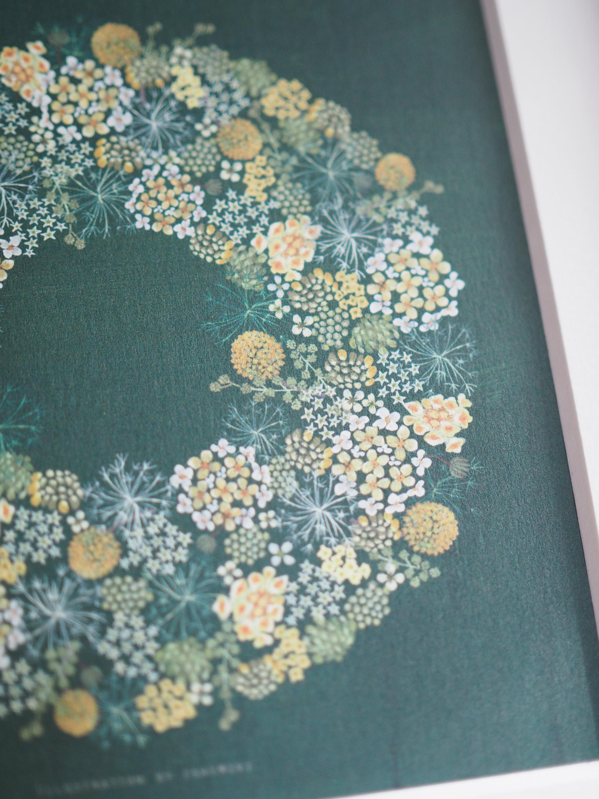 クラスペディアとミツマタのリース【サイズは３種類】カードとポスター選べます | 3枚目