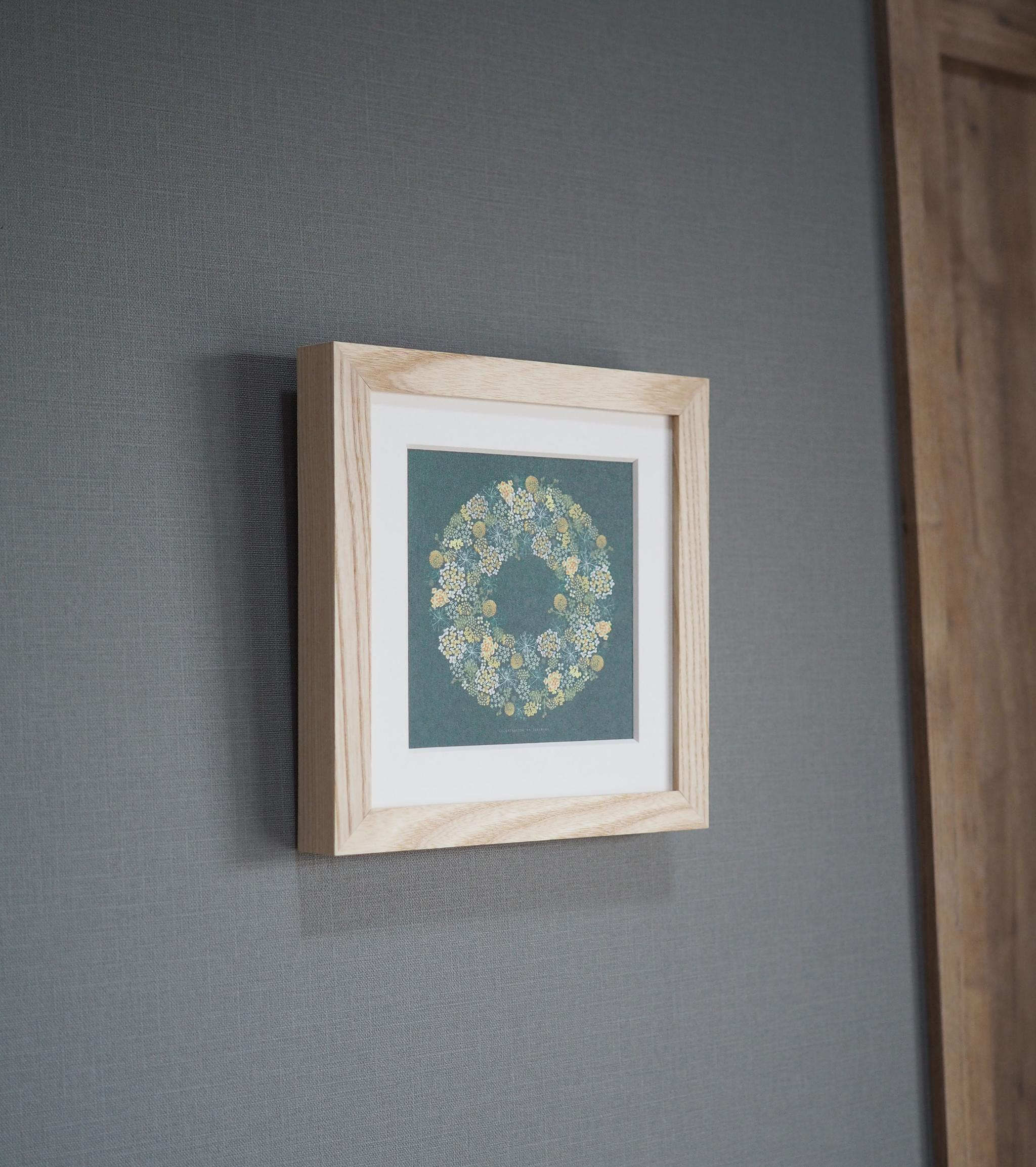 クラスペディアとミツマタのリース【サイズは３種類】カードとポスター選べます | 5枚目