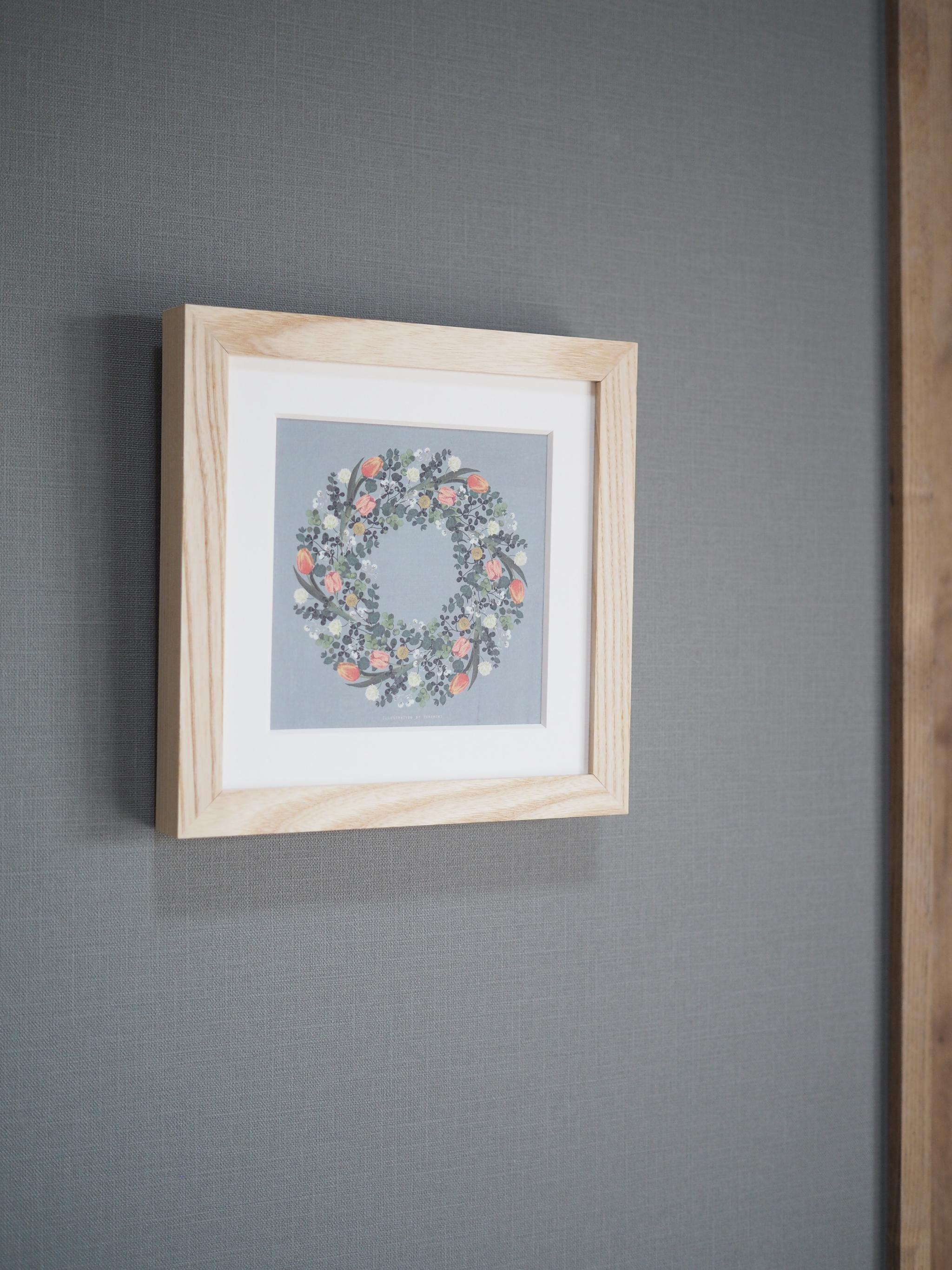 チューリップとクローバーのリース【サイズは３種類】カードとポスター選べます | 3枚目