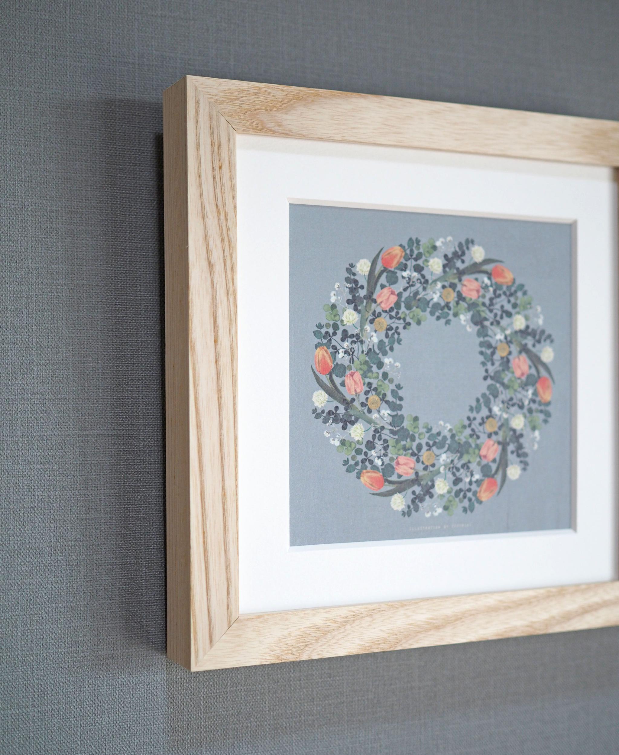 チューリップとクローバーのリース【サイズは３種類】カードとポスター選べます | 4枚目