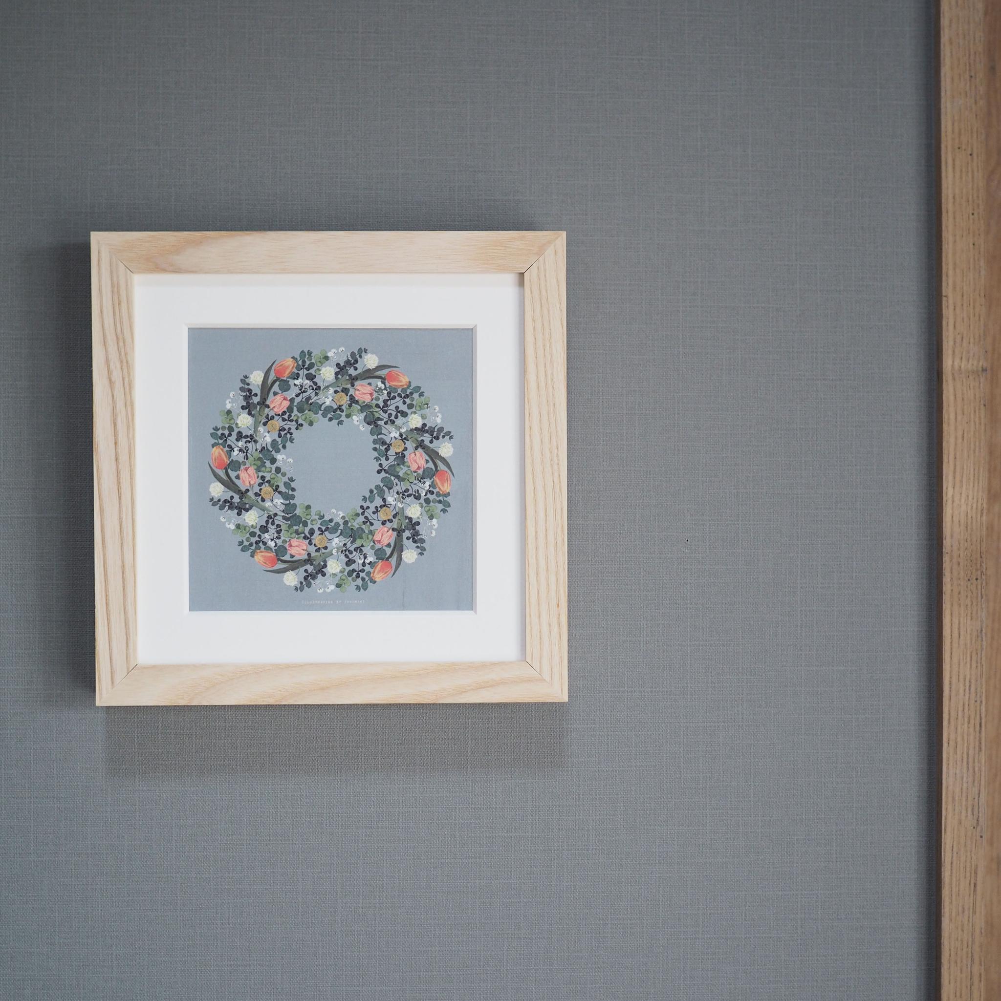 チューリップとクローバーのリース【サイズは３種類】カードとポスター選べます | 5枚目