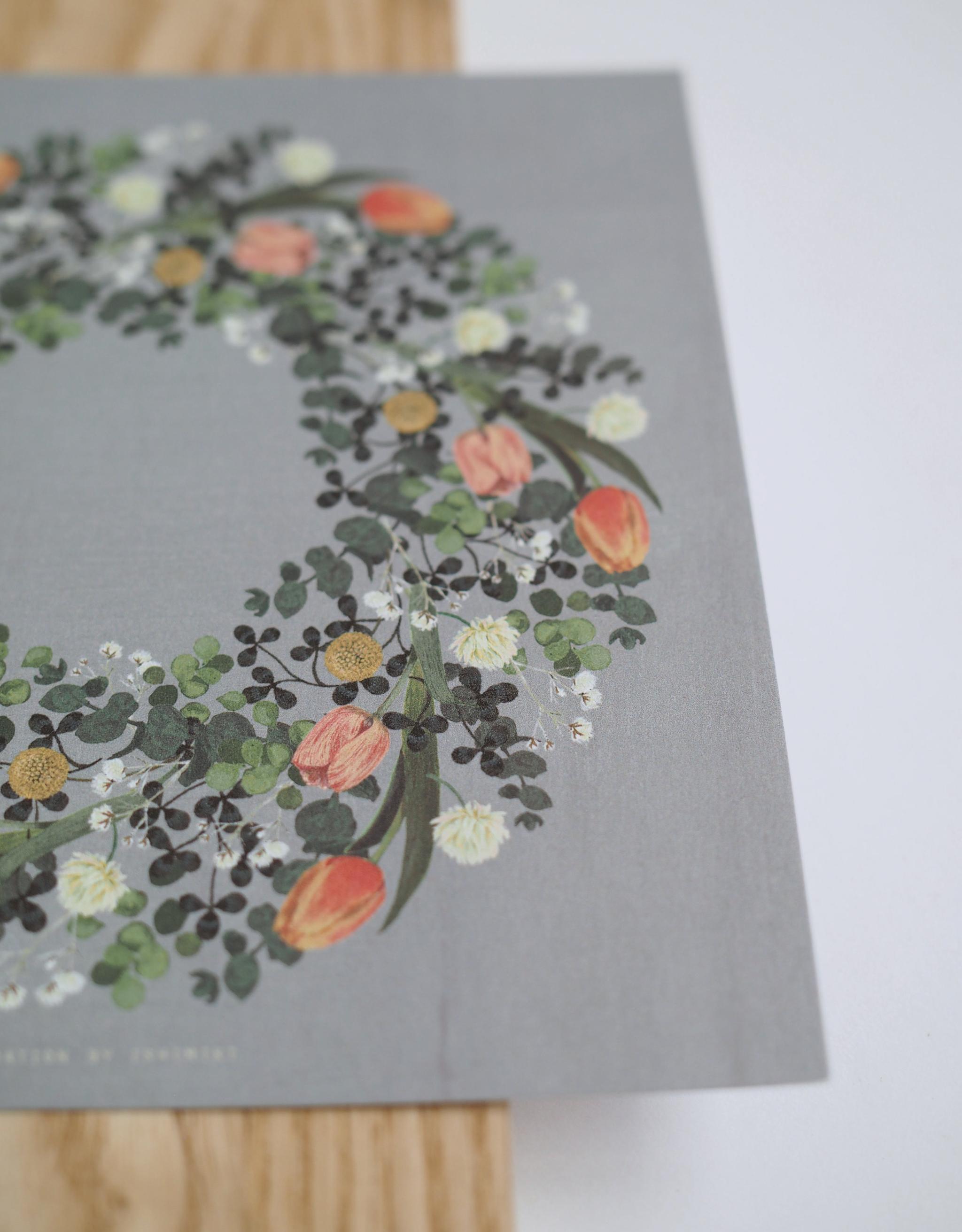 チューリップとクローバーのリース【サイズは３種類】カードとポスター選べます | 7枚目