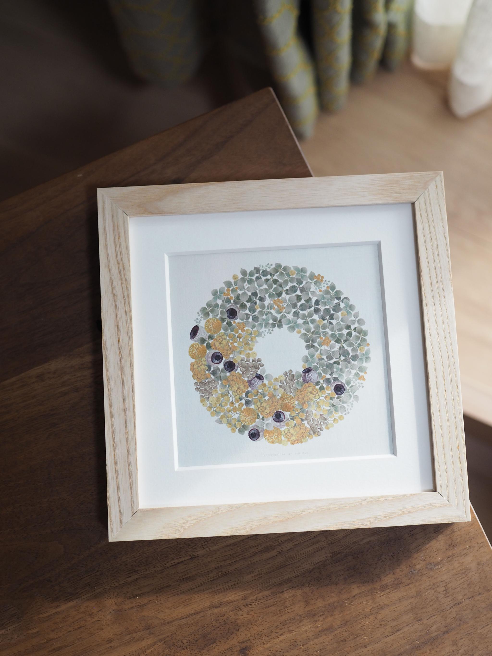 アナベルとクラスペディアのツートーンリース【サイズは３種類】カードとポスター選べます | 2枚目