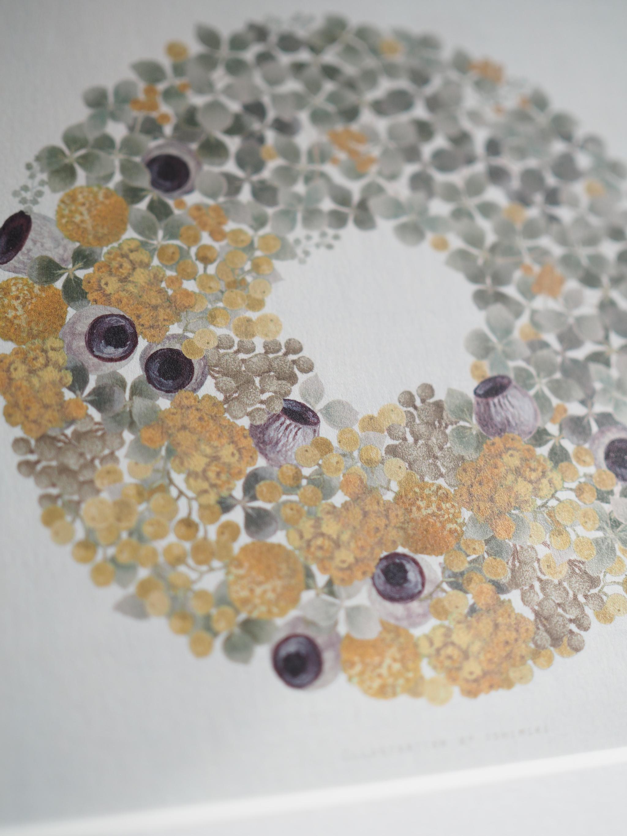 アナベルとクラスペディアのツートーンリース【サイズは３種類】カードとポスター選べます | 3枚目