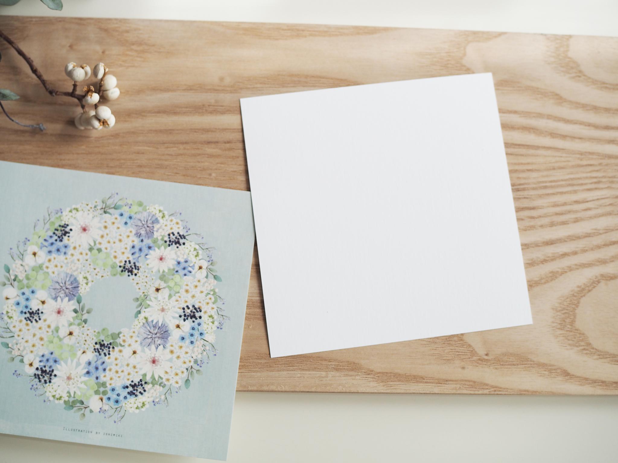 アナベルとクラスペディアのツートーンリース【サイズは３種類】カードとポスター選べます | 8枚目