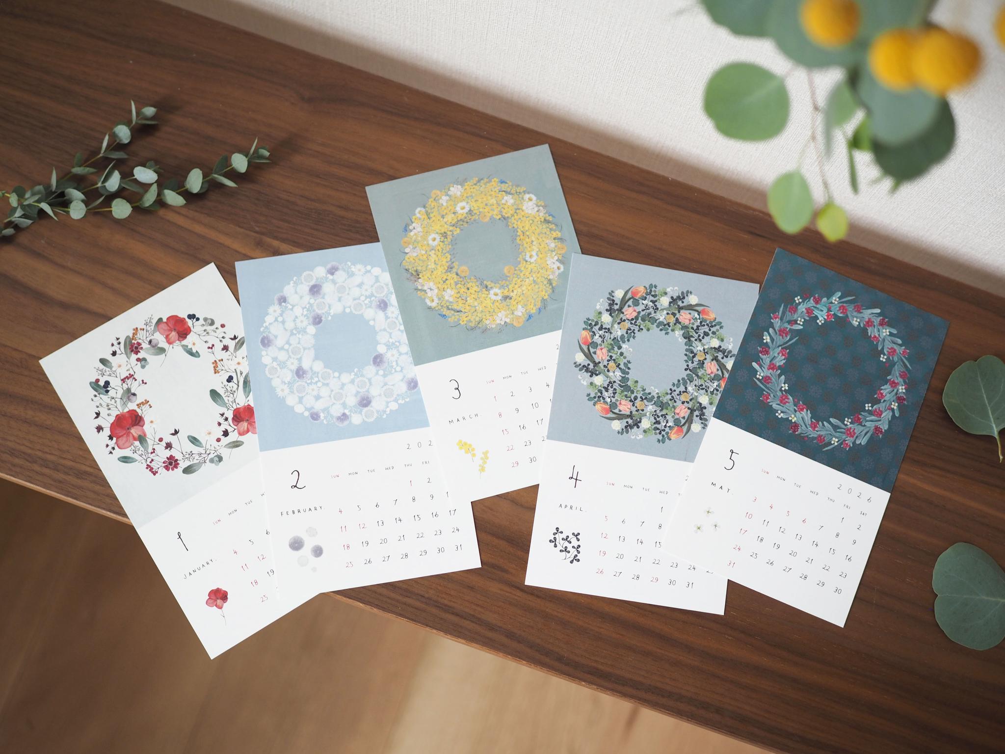 リース カレンダー 4月始まり〈desk〉卓上サイズ   2026/4月〜2027/3月　