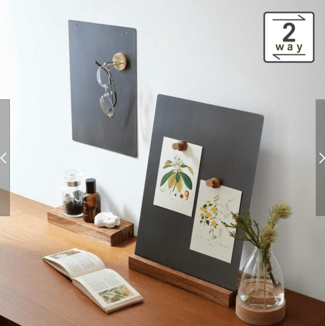 掛けたり置いたりできる アイアンのマグネットボード　S、Lサイズ